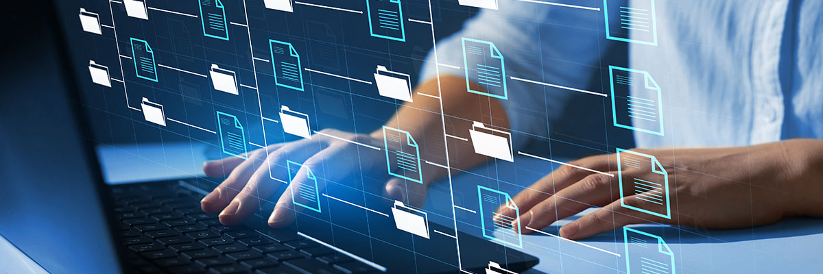 Abstract placeholder banner showing digital collaboration