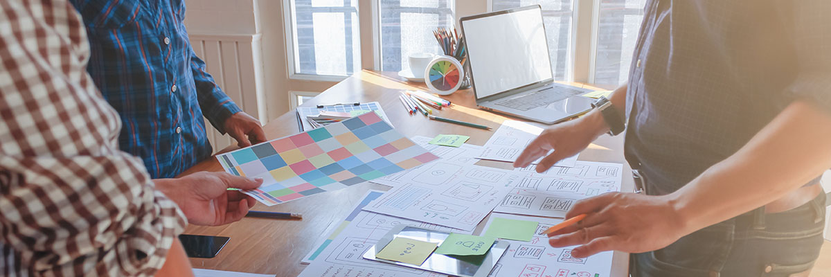 Abstract placeholder banner showing digital collaboration